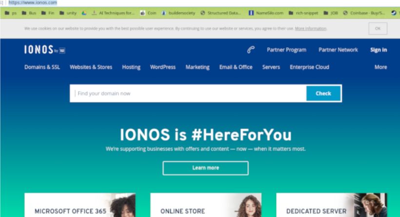 Which is the Official website of the IONOS Website